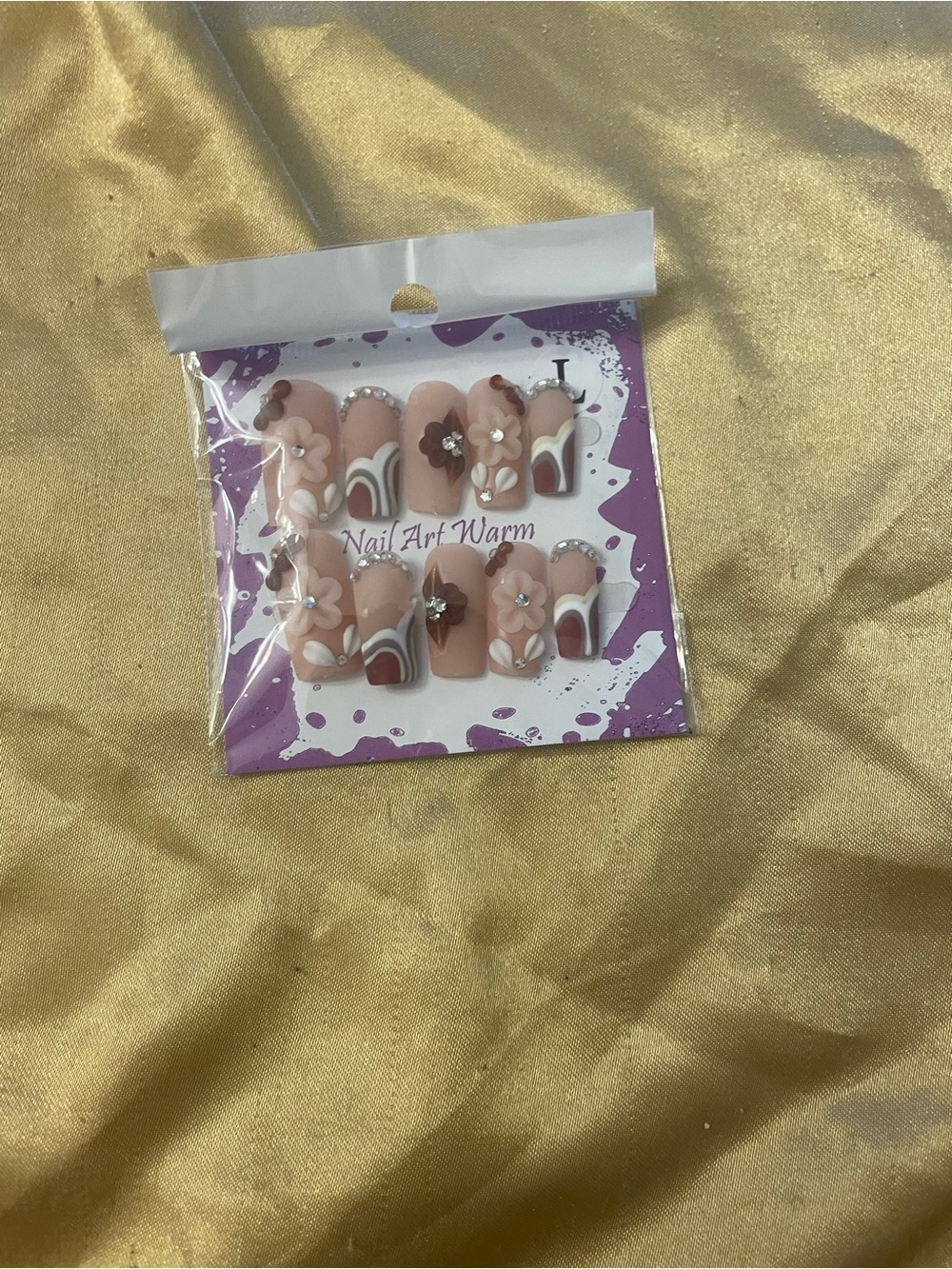 Nude Pink Floral 3D Press-On Nails